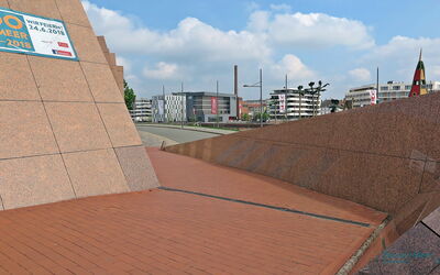 Ansicht, wie der Weg zum Eingang des Zoos beschaffen ist