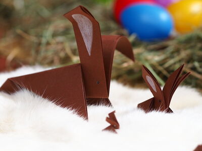 Bastelspass: Kleine und große Hasen können aus Tonkarton gestaltet werden