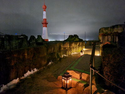 Ansicht des Zoos bei Nacht