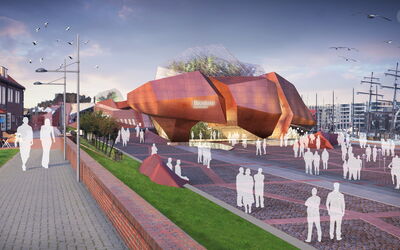 Erweiterungsbau des Zoo am Meer = Biodom Bremerhaven - Außenansicht