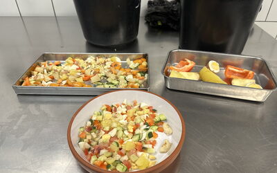 Vorbereitete Futtermittel für die Tiere